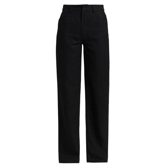 Loulou Studio Midnight Black Straight Leg Trousers - Picture 5 of 5